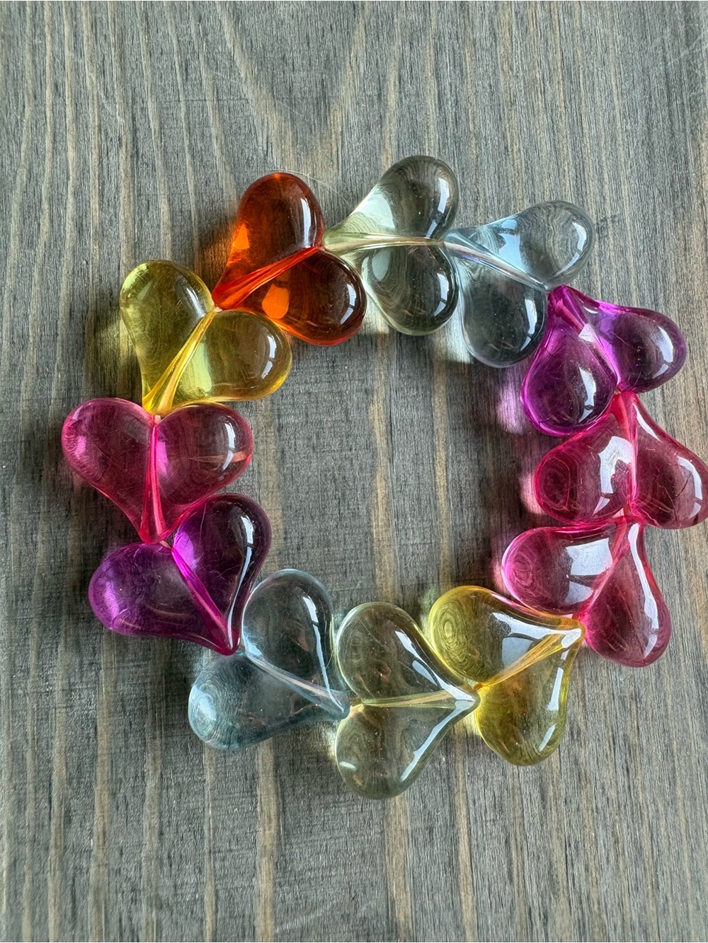 Multicolor Heart Stretch Bracelet
